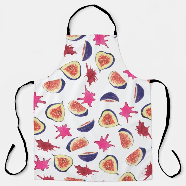 Fresh Figs Pink Juice Watercolor Schürze (Vorderseite)