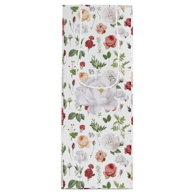 Fresh Florals Geschenktüte Für Weinflaschen (Vorderseite)