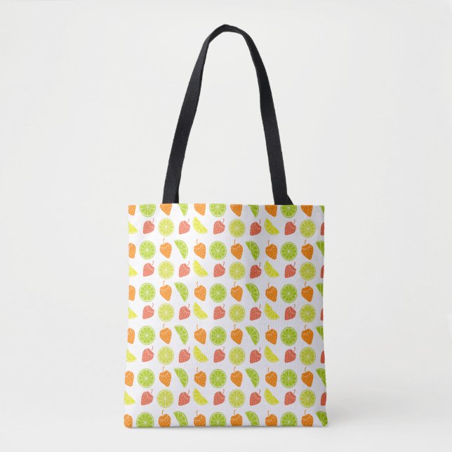 'Fresh Fruit Pattern' Zitrus- und Erdbeerschultert (Vorderseite)