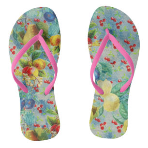fresh fruits design flip flops