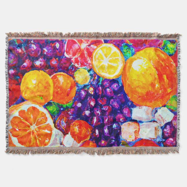 "Fresh Fruits Pattern" Niedliche Kunst. Jetzt kauf Decke (Vorderseite)