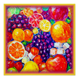 "Fresh Fruits Pattern" Niedliche Kunst. Jetzt kauf Poster