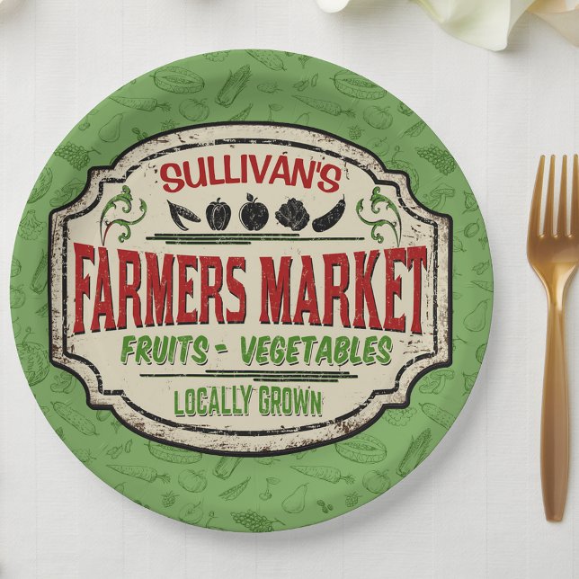 Fresh Garden ADD NAME Lokal gezüchtete Bauern Mark Pappteller (Von Creator hochgeladen)