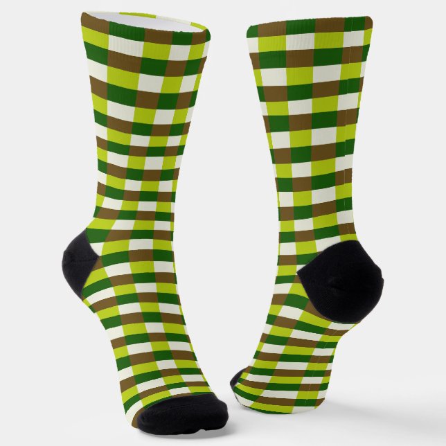 Fresh Grass Color Scheme in Blocks Socken (Gewinkelt)