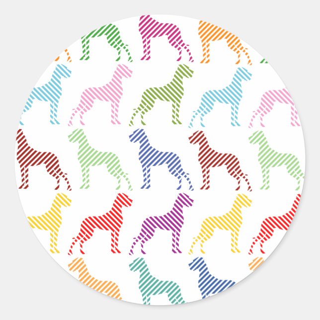 Fresh Great Dane Pattern Runder Aufkleber (Vorderseite)