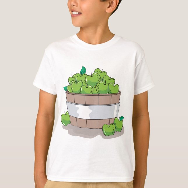 Fresh Green Apple Harvest Barrel Granny Smith T-Shirt (Vorderseite)
