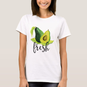 Fresh Green Avocado Still Life Frucht in Wasserfar T-Shirt