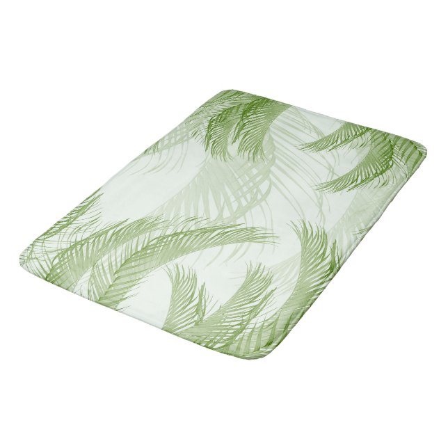 Fresh Green Feather Palm Bliss 1 Badematte (Schrägansicht)