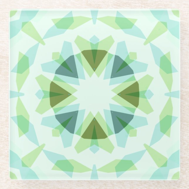 Fresh Green Hübsch Blue Star Dopamin Deco Kitsch Glasuntersetzer (Vorderseite)