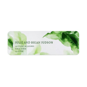 Fresh Green Tropical Blätter Return Address Label