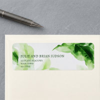 Fresh Green Tropical Blätter Return Address Label