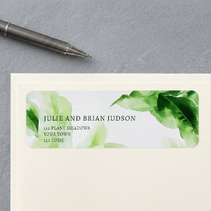 Fresh Green Tropical Blätter Return Address Label