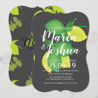 Fresh Green Yellow Lemon Silo Muster Gray Wedding