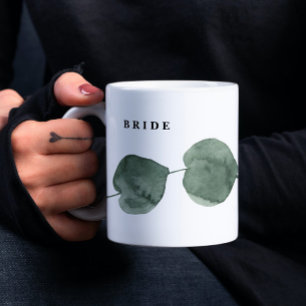 Fresh Greenery Moderne Wasserfarbenbride Kaffeetasse
