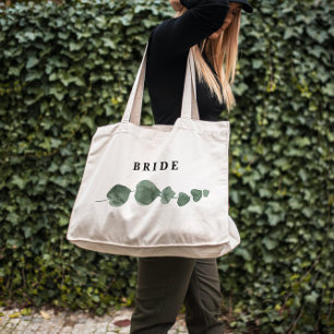 Fresh Greenery Watercolor Wedding Bride Tragetasche