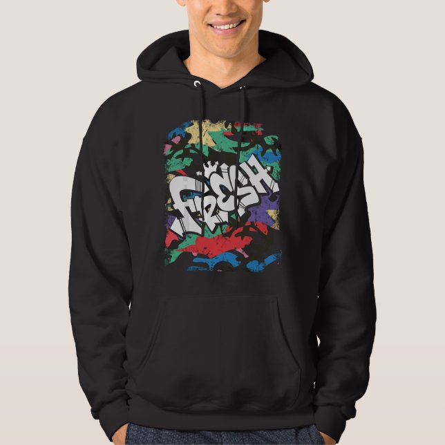 Fresh Hip Hop 80s 90s Old School Camo Rap Urban Sl Hoodie (Vorderseite)