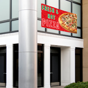 Fresh & Hot Pizza Cheesy Pepperoni Advert Banner