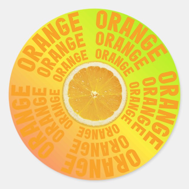 Fresh & Juicy Orange slice Typography Sticker (Vorderseite)