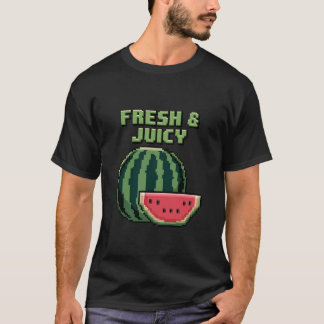 Fresh & Juicy Watermelon Pixel Art Design T-Shirt