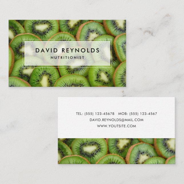 Fresh Kiwi Frucht Business Card Visitenkarte (Vorne/Hinten)