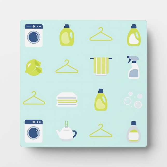 Fresh Laundry Day Pattern Fotoplatte (Vorderseite)