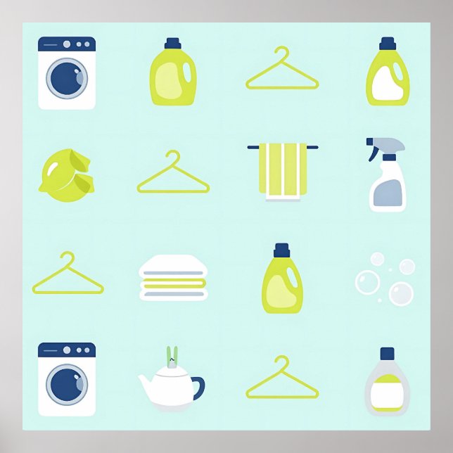 Fresh Laundry Day Pattern Poster (Vorne)