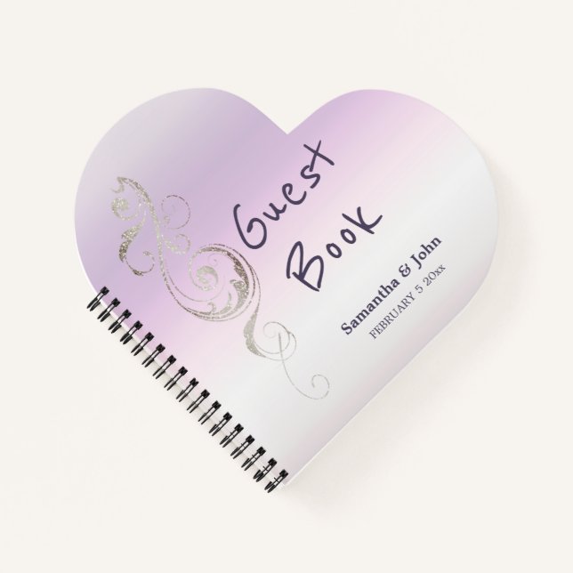Fresh lavender Wedding Guest Book Notizbuch (Vorderseite)