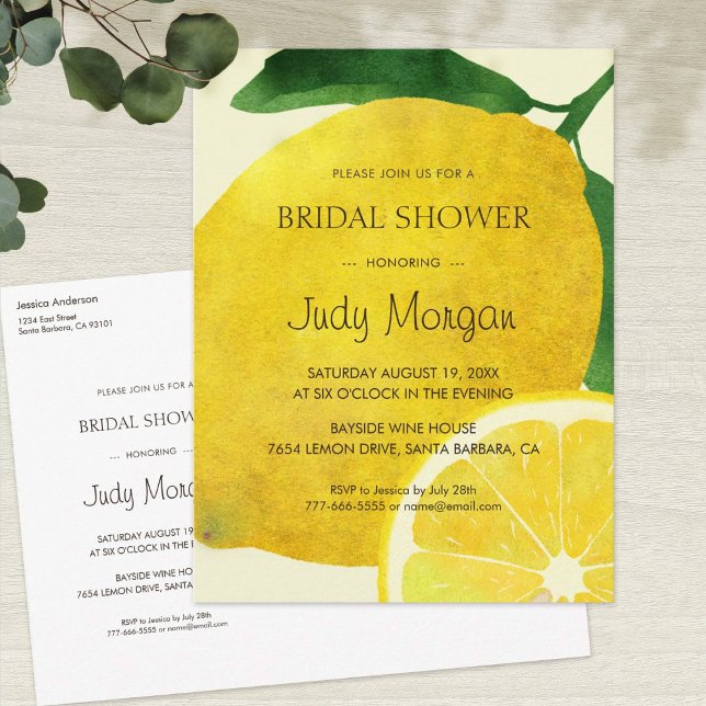 Fresh Lemon Bridal Dusche Einladung Postkarte (Von Creator hochgeladen)