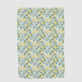 Fresh Lemon Floral Botanical Pattern Golfhandtuch