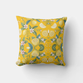 Fresh Lemon Floral Botanical Pattern Kissen