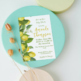Fresh Lemon Floral Main Squeeze Baby Dusche Einladung