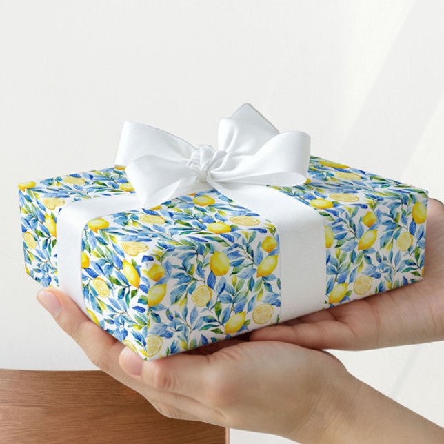 Fresh Lemon Gift Wrapping Paper | Mediterranean Geschenkpapier (Von Creator hochgeladen)