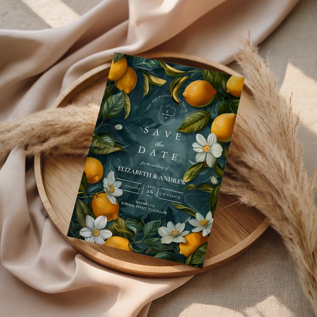 Fresh Lemon Grove Botanical Wedding Save The Date (Von Creator hochgeladen)