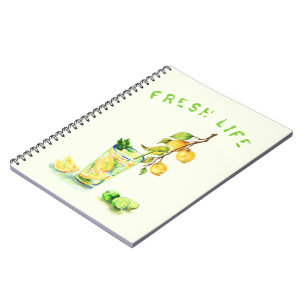 Fresh Lemon Juice Cool Drink Lemonade Notebook Notizblock