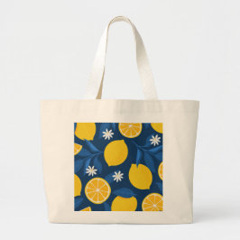 Fresh Lemon Pattern Tote Bag – Citrus Summer Desig Jumbo Stoffbeutel