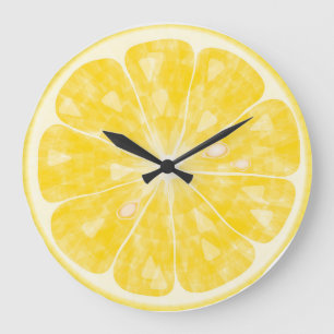 Fresh Lemon Round Wall Clock Große Wanduhr