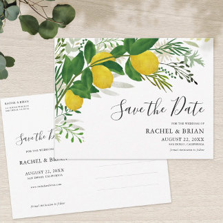 Fresh Lemon Save the Date Einladung Postkarte