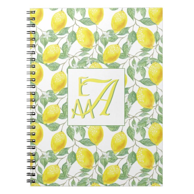 Fresh Lemon Tree Mit Monogramm Deco Gifts New Lemo Notizblock (Vorderseite)