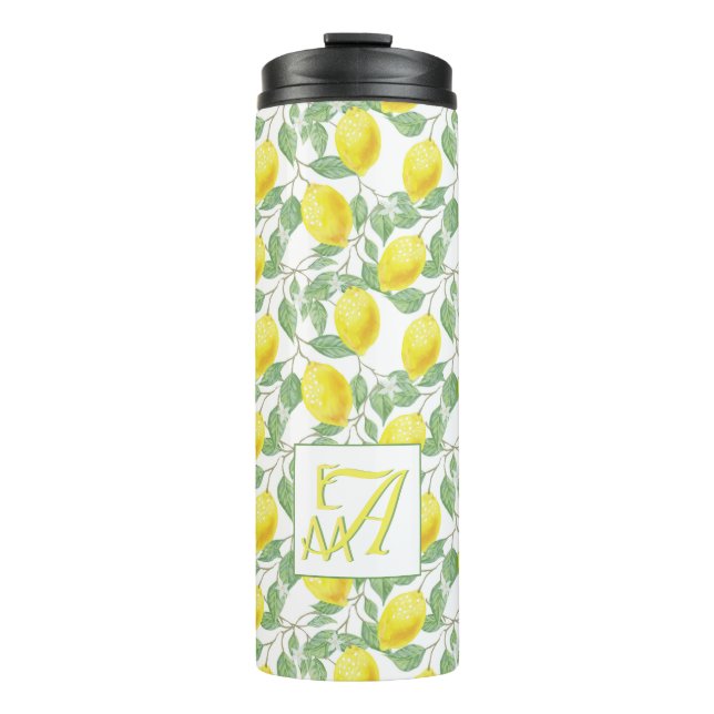 Fresh Lemon Tree Mit Monogramm Deco Gifts New Lemo Thermosbecher (Vorderseite)