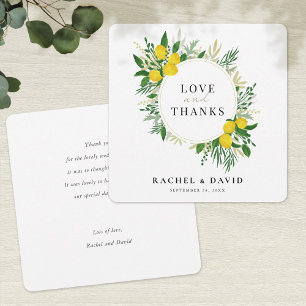 Fresh Lemon Wedding Liebe and Danke Card