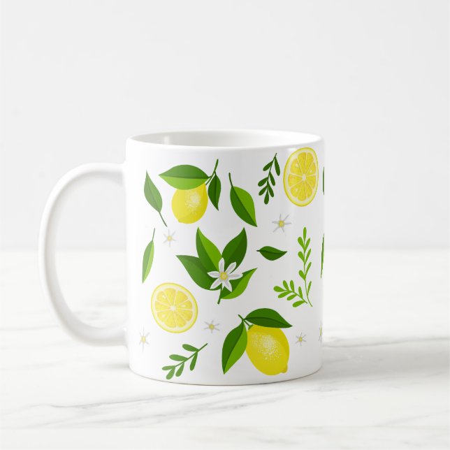 Fresh lemons with flowers and leaves kaffeetasse (Links)