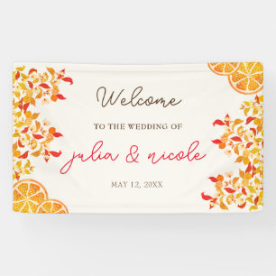 Fresh Lemony Liebe Citrus Foliage Hochzeit Banner