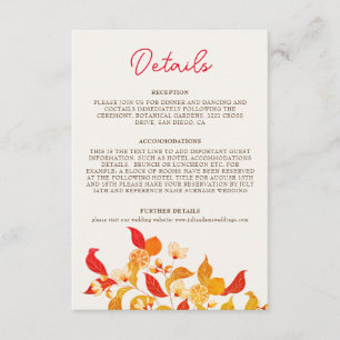 Fresh Lemony Liebe Citrus Foliage Hochzeit Begleitkarte