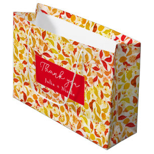 Fresh Lemony Liebe Citrus Foliage Hochzeit Große Geschenktüte