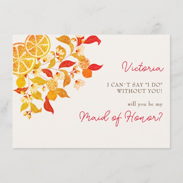 Fresh Lemony Liebe Citrus Foliage Hochzeit Menükarte (Vorderseite)