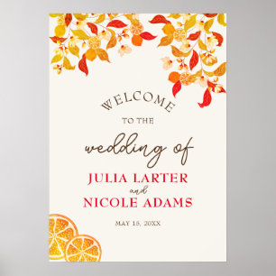 Fresh Lemony Liebe Citrus Foliage Hochzeit Poster