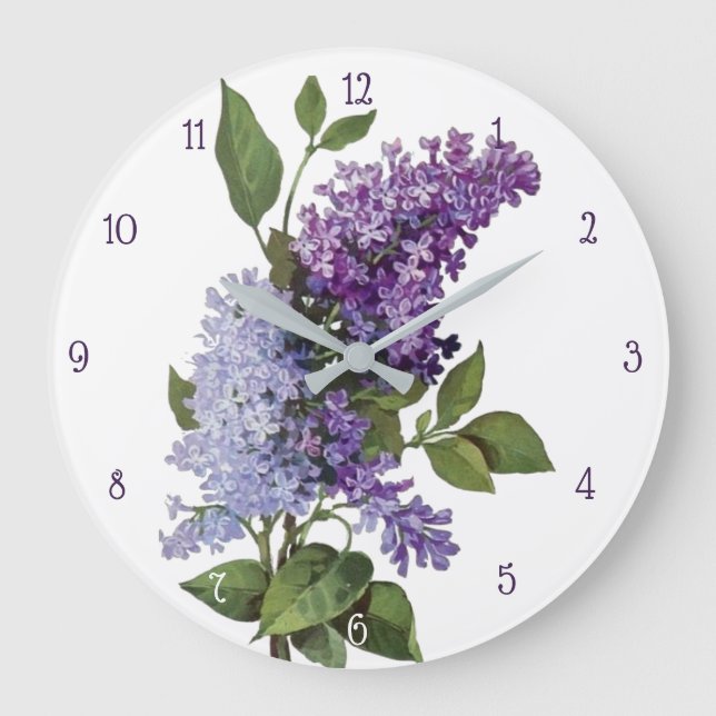 Fresh Lilacs - Französische Wohngestaltung Große Wanduhr (Vorderseite)