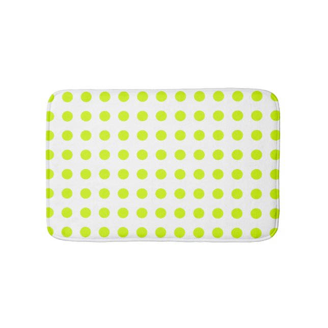 Fresh Lime green Polka dots Simple Pattern Badematte (Vorderseite)