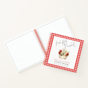 Fresh Market Gingham Brautparty Gästebuch Notizbuch
