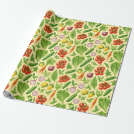 Fresh Market Vegetable Wrapping Paper | Foodie Gif Geschenkpapier
